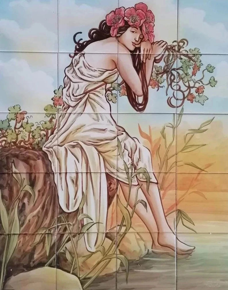 Autumn tile mural