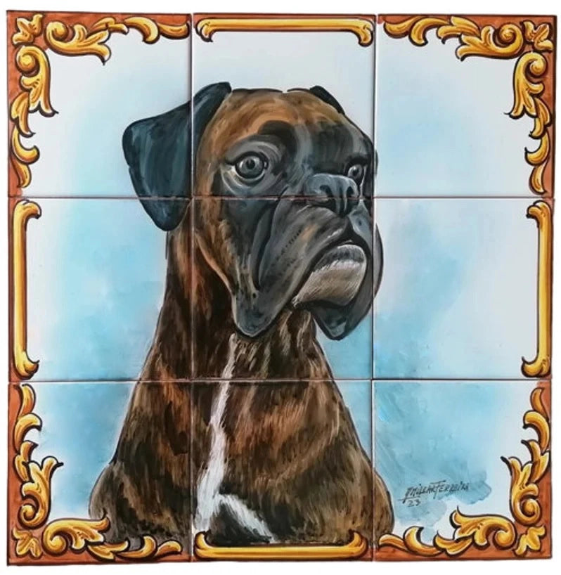 Boxer tile mural