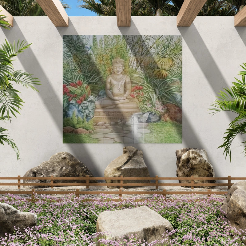 Buddha outdoor tile mural