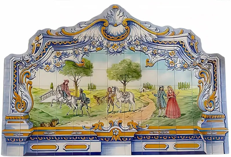 Countryside Tile Mural - Hand Painted Portuguese Tiles  Ref. PT328