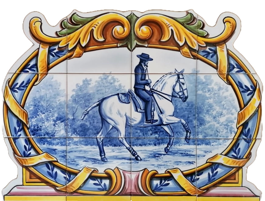 Equestrian tile mural