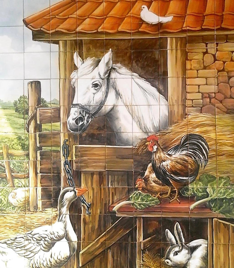 Farm tile mural