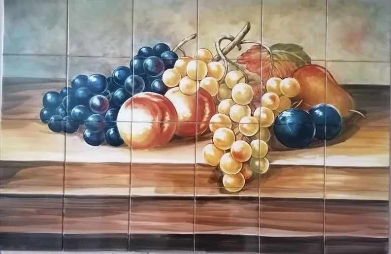 Fruit Kitchen Tile Mural - Hand Painted Portuguese Tiles  Ref. PT360