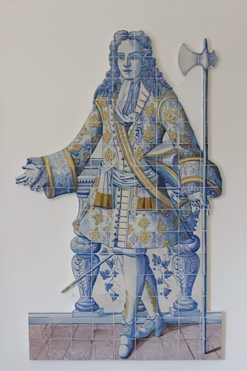 Gentleman Tile Mural - Hand Painted Portuguese Tiles  Ref. PT378