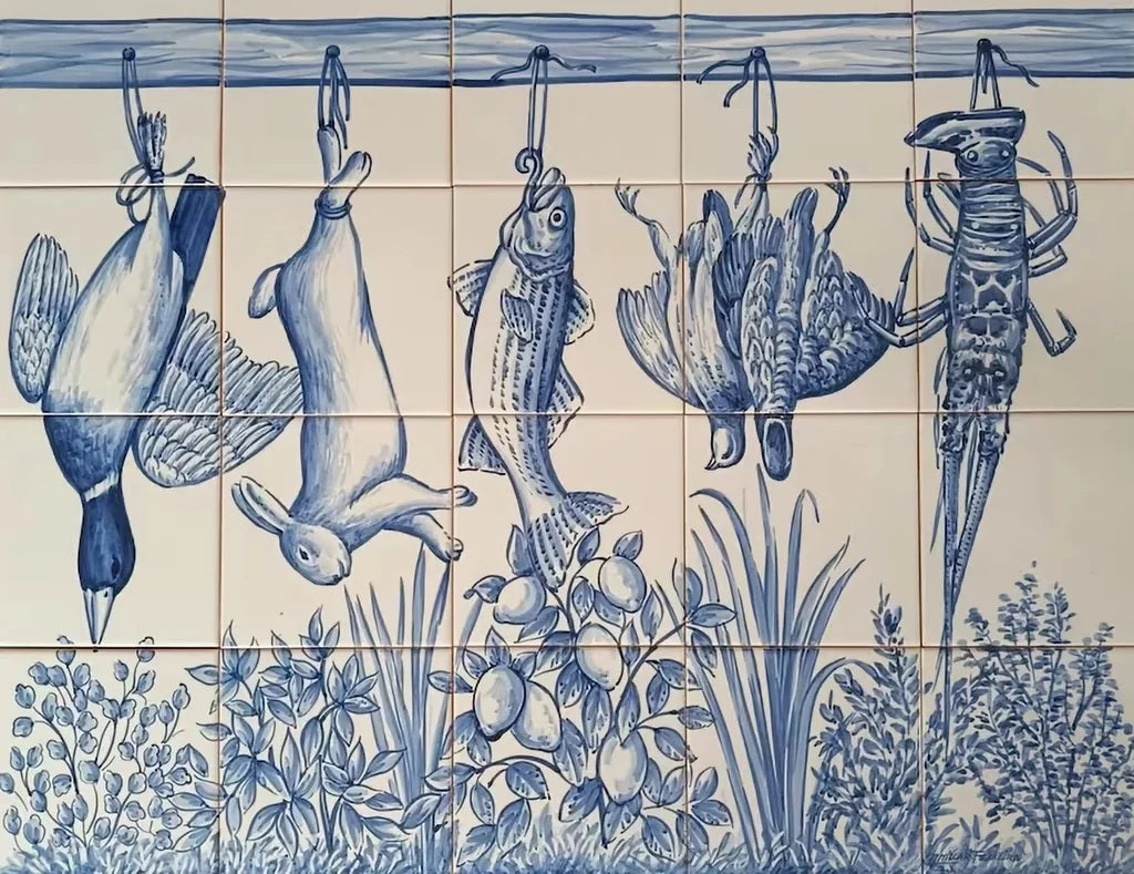 Hanging Foods Kitchen Tile Mural - Hand Painted Portuguese Tiles | Ref. PT222