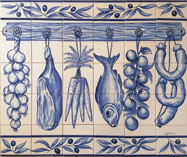 Hanging foods kitchen tile mural PT380