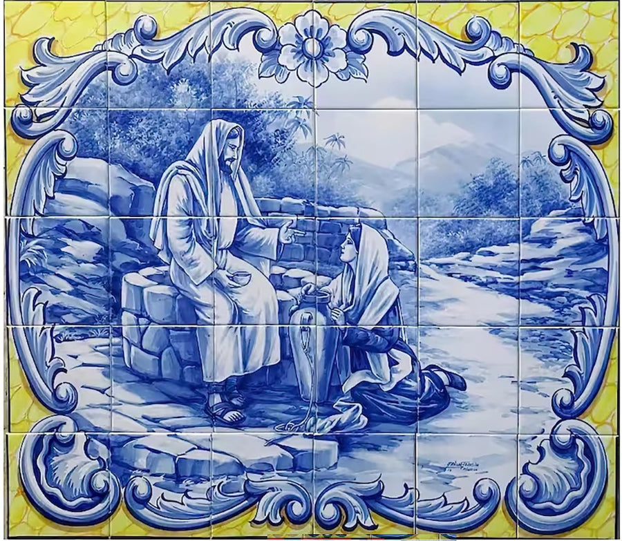 Jesus and Samaritan Woman Tile Mural 