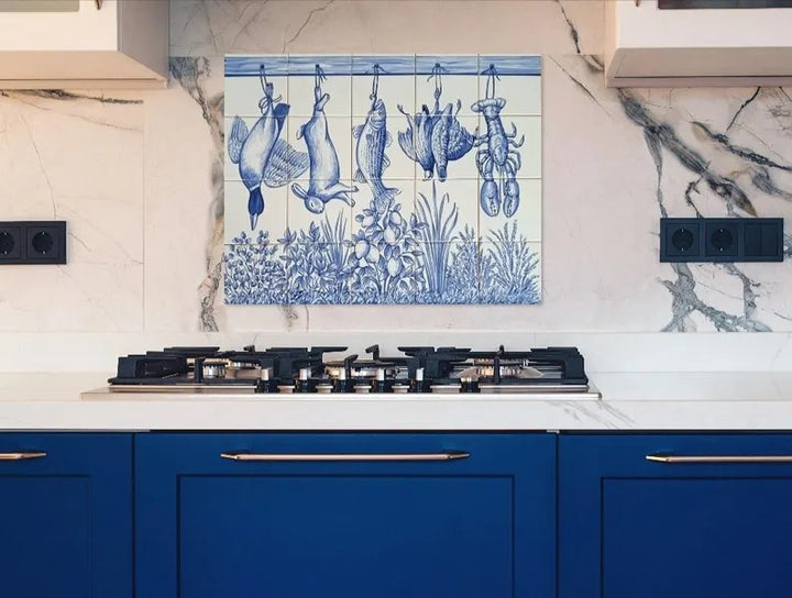 Hanging Foods Kitchen Tile Mural - Hand Painted Portuguese Tiles | Ref. PT322