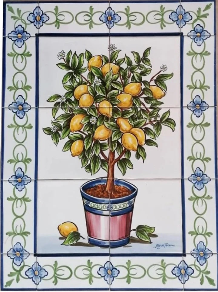 Lemon Tree tile mural PT250