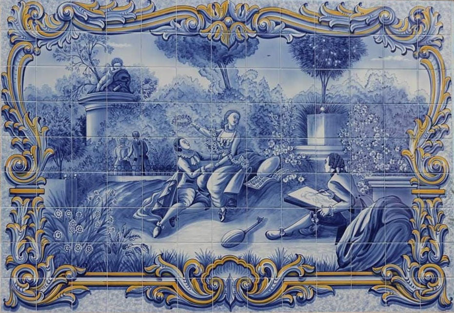 Portrait Tile Mural - Hand Painted Portuguese Tiles | Ref. PT341