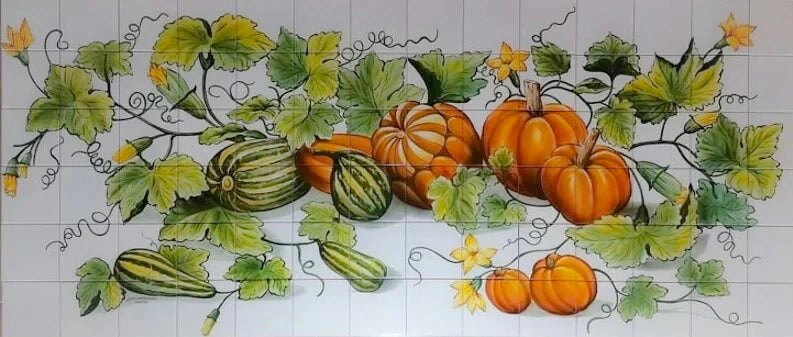 Pumpkins kitchen tile mural