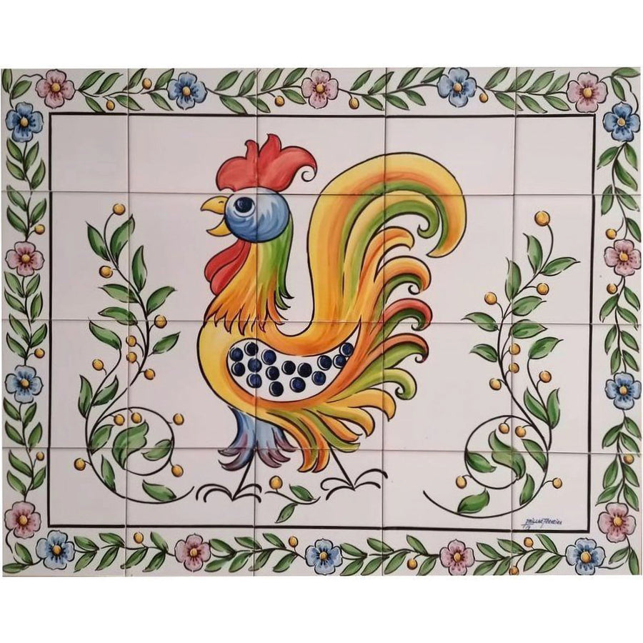 Rooster tile mural PT325