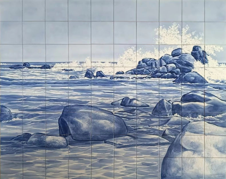 Sea tile mural