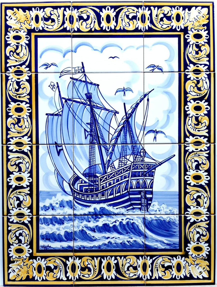 Ship tile mural PT283