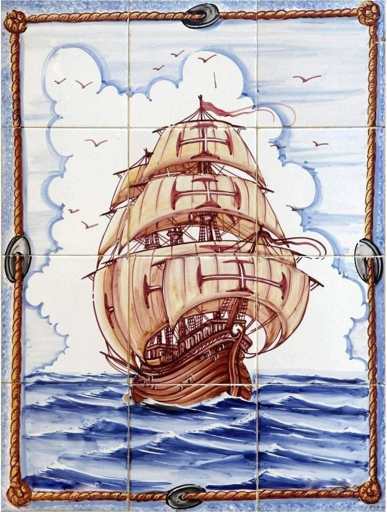 Ship tile mural pt276