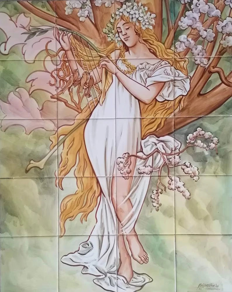 Spring tile mural