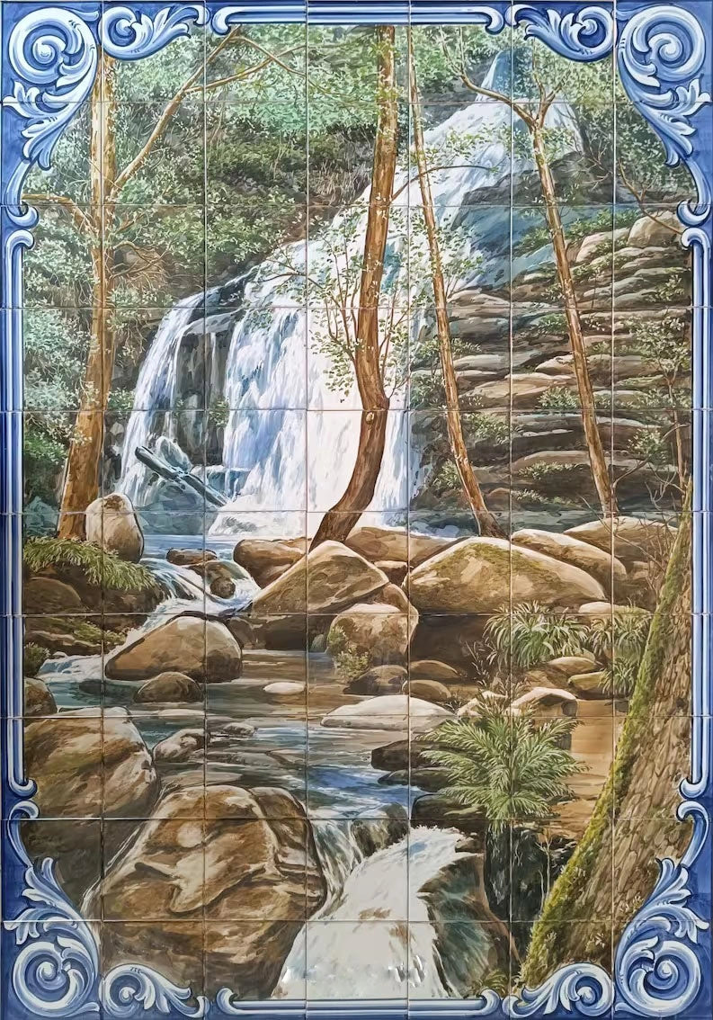 Waterfall tile mural