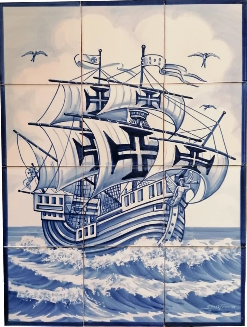 Bathroom tile mural Ship Portuguese Tiles