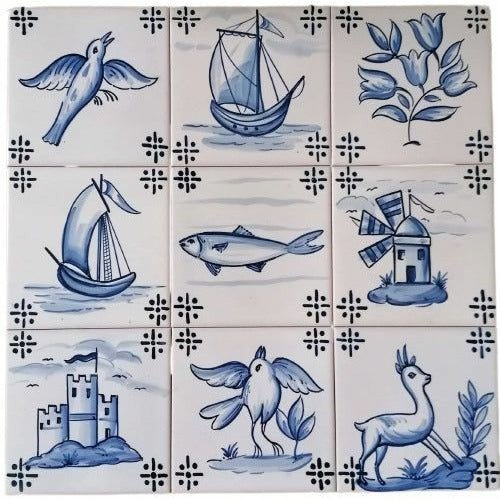 Blue and White Hand Painted Portuguese Tiles