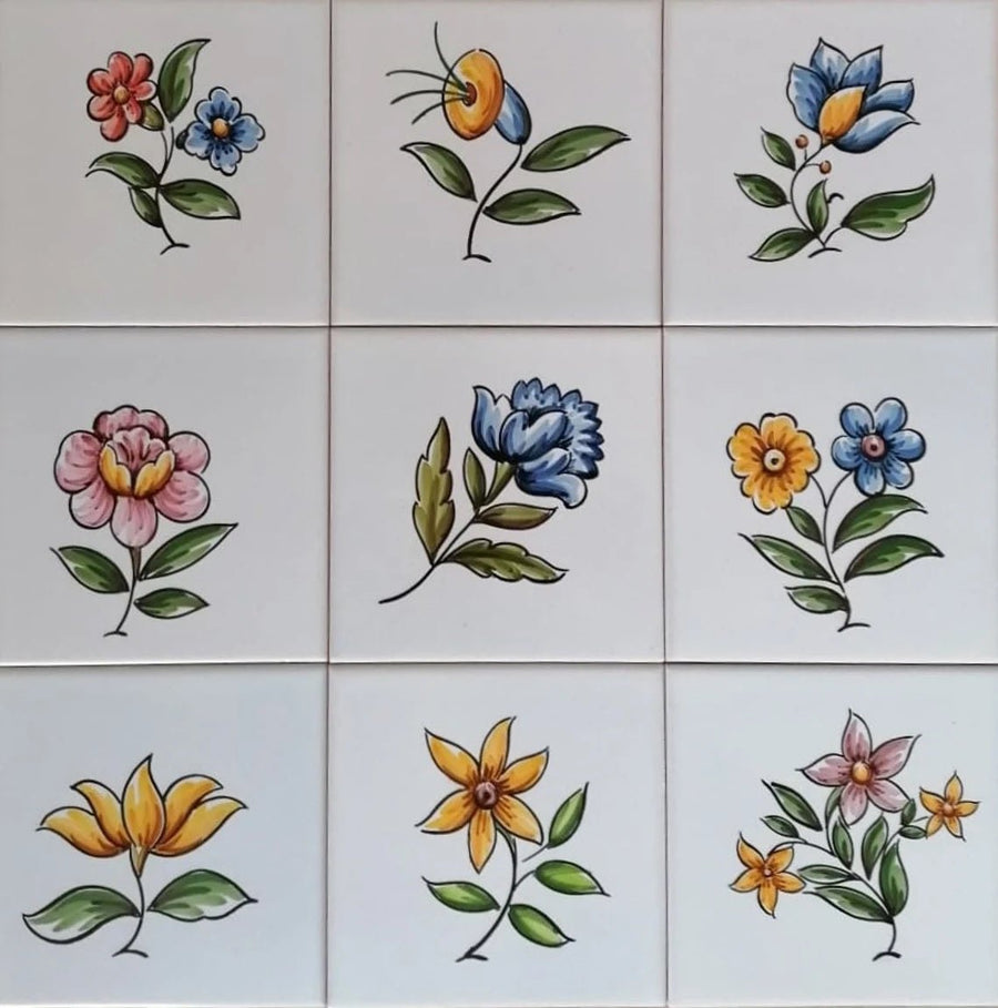 Colourful Flower Tiles - Portuguese Tiles