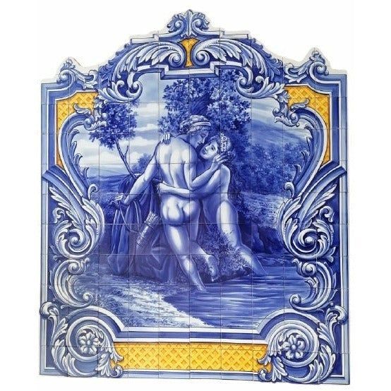 Portuguese tile mural Romantic Scene - Portuguese Tiles